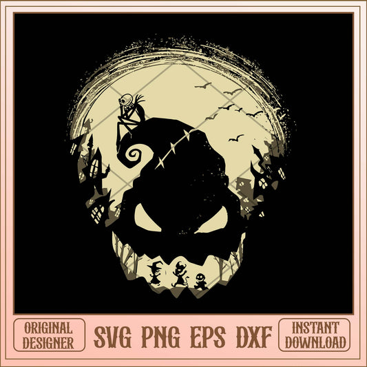 Jack Skellington svg, Jack skellington hat shadow svg bundle