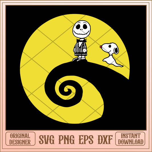 Jack and Snoopy svg, Jack and Snoopy moon svg bundle