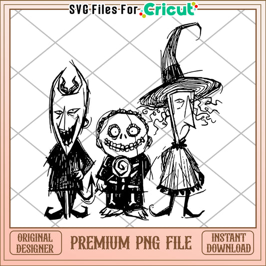 Jack's villains png, halloween horror nights png, autumn png
