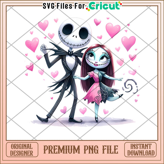 Jack and Sally Romantic PNG for Cricut Crafts Download