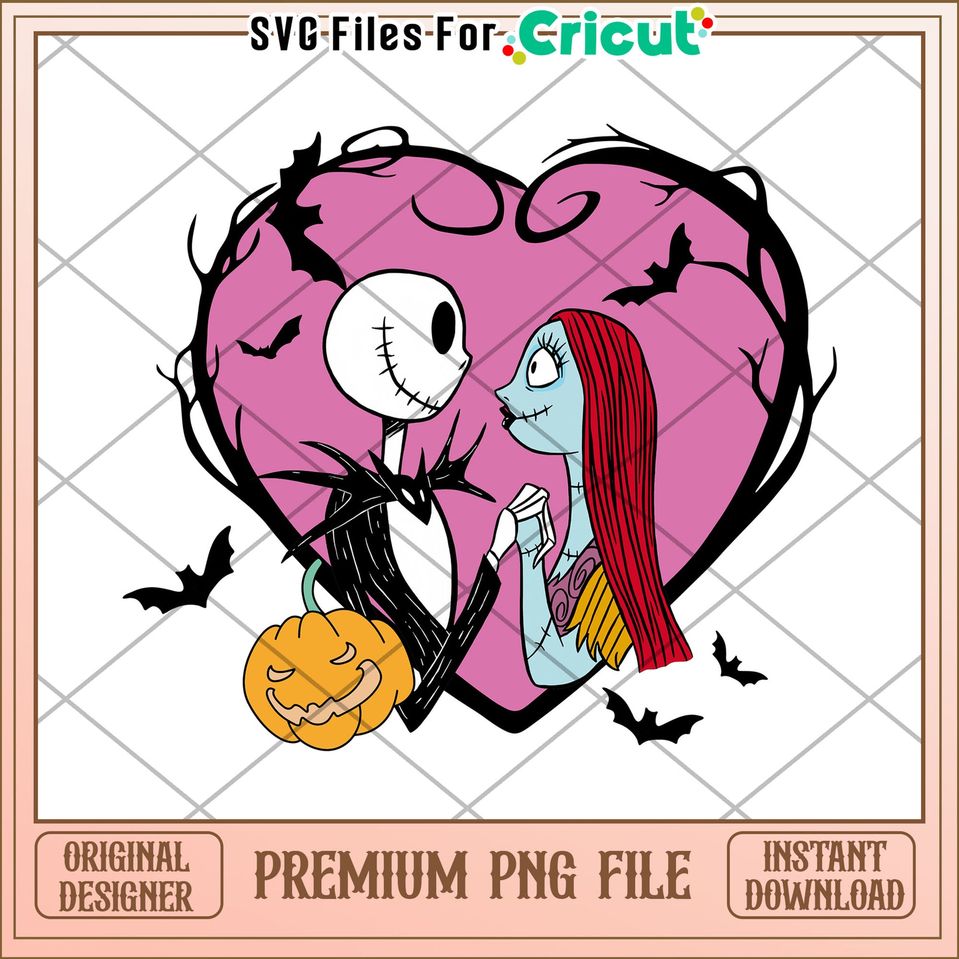 Jack and sally heart png, halloween cartoon png, trick or treat png