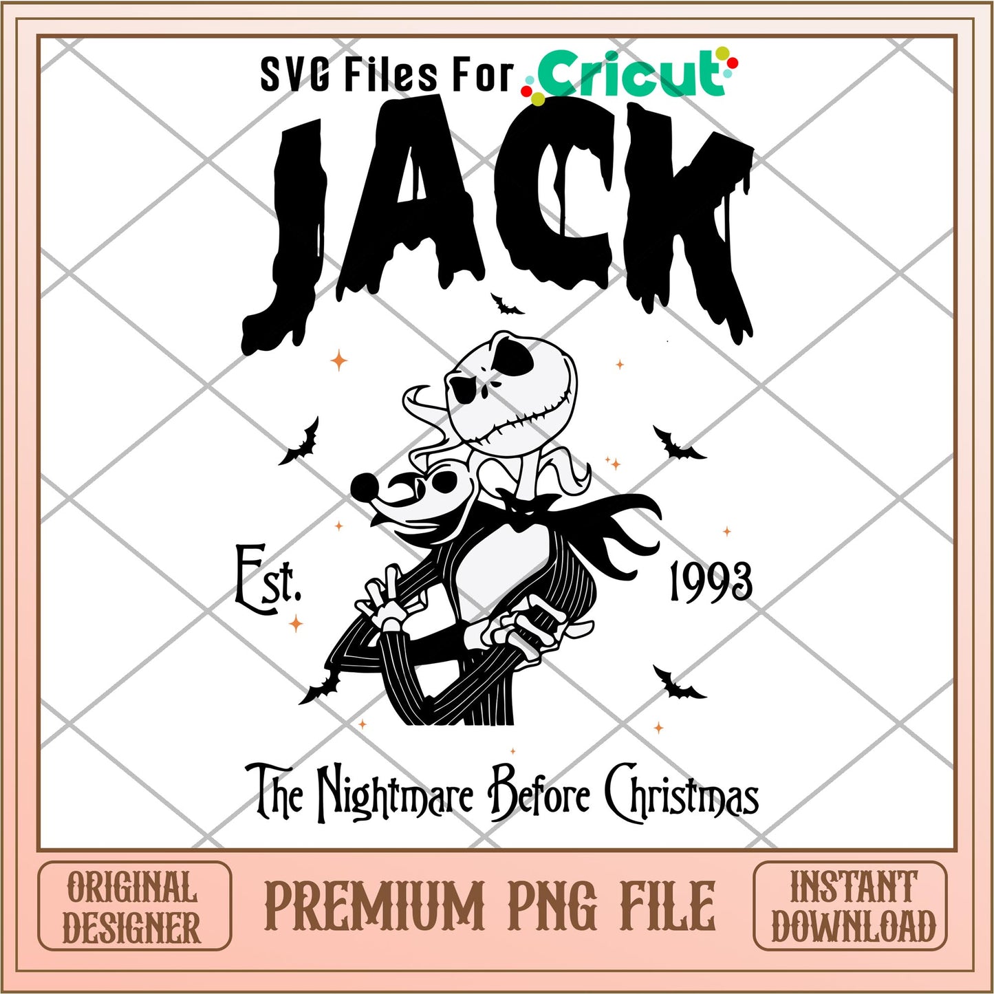 Jack est 1993 The Nightmare Before Christmas png, Nightmare before christmas png, digital download