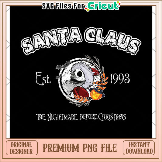 Jack santa claus png, spooky halloween​ png, halloween season png