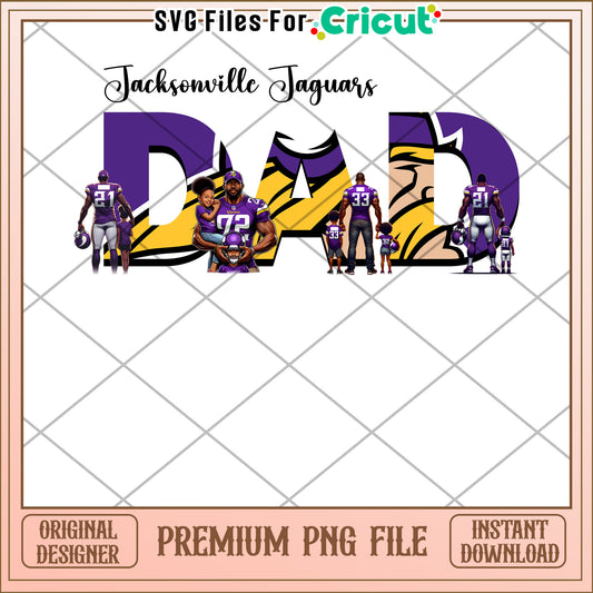 Jacksonville Jaguars Dad PNG file, perfect for Cricut designs