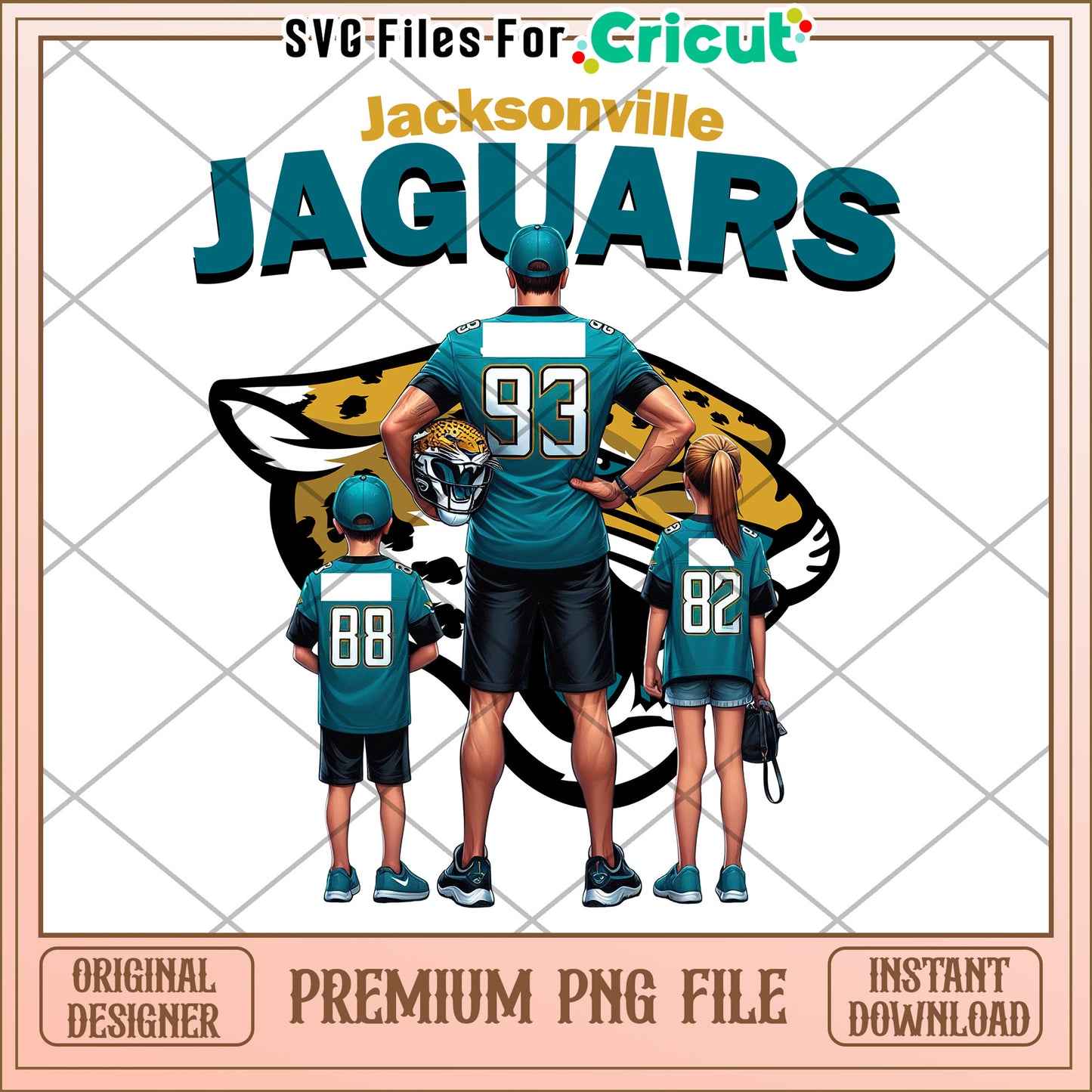 Jacksonville Jaguars Family SVG Design for Cricut, Instant Download PNG