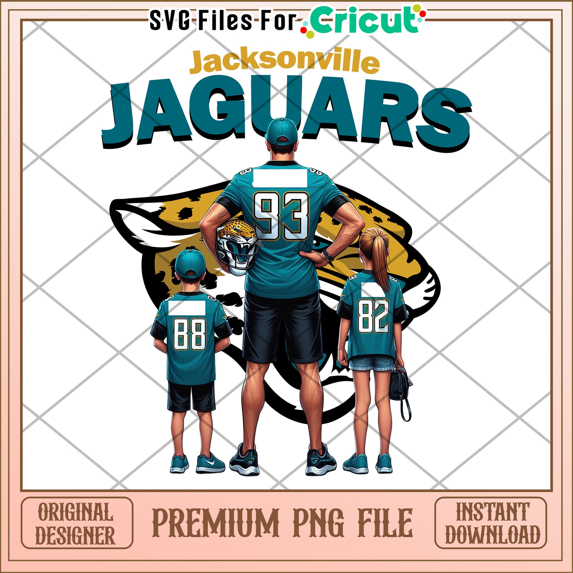 Jacksonville Jaguars Family SVG Design for Cricut, Instant Download PNG