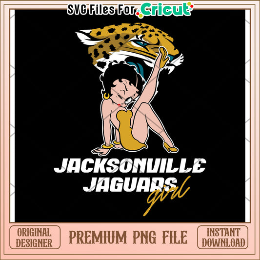 Jacksonville Jaguars Girl PNG File, Premium Design for Cricut