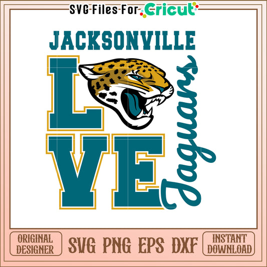 Jacksonville Jaguars Love SVG