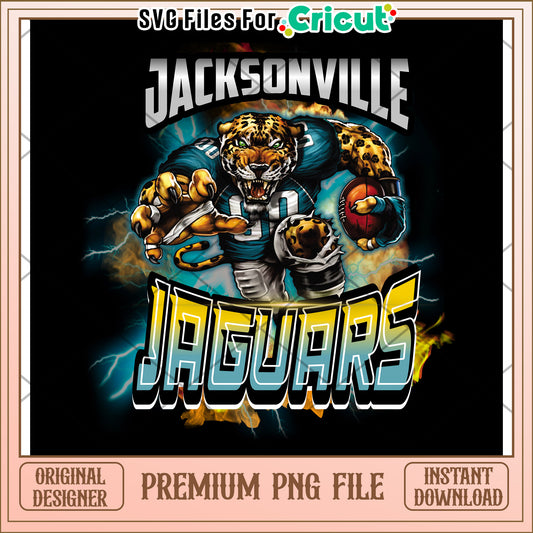 Jacksonville Jaguars PNG file for Cricut crafting, instant download option