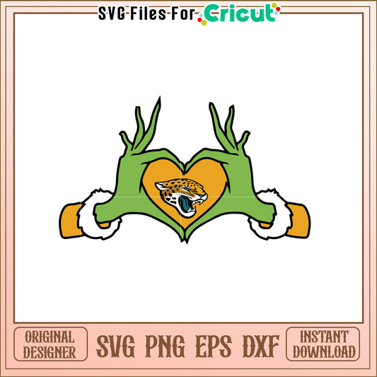 Jacksonville Jaguars SVG Heart Design