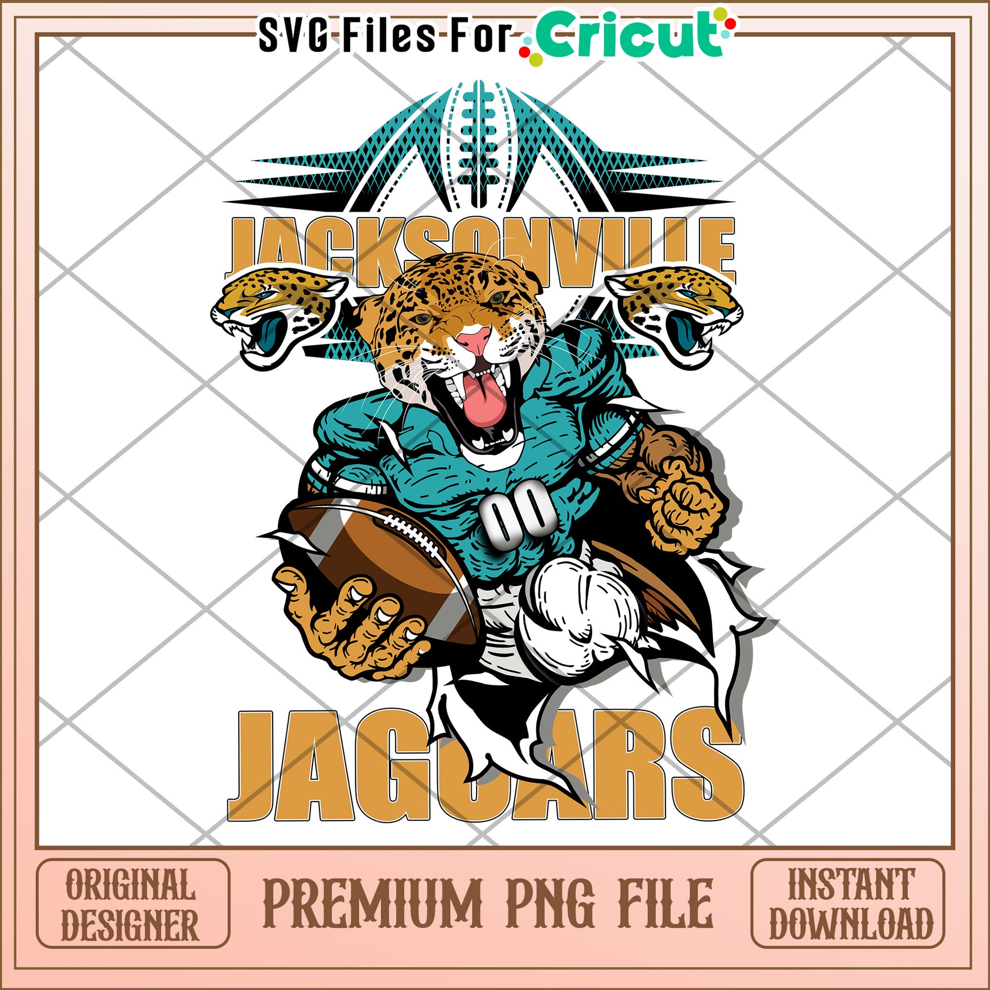 Jacksonville Jaguars football design, premium PNG for crafting