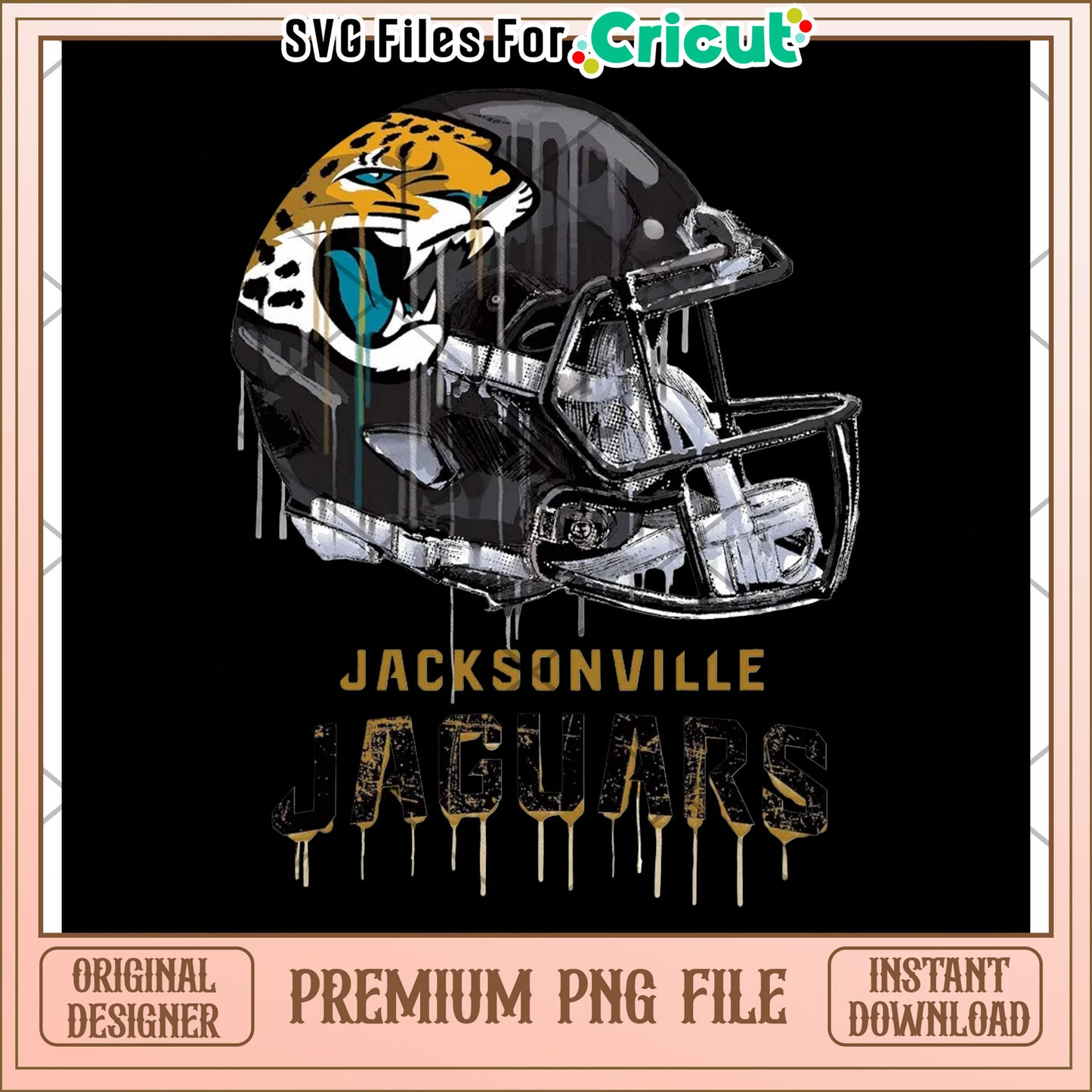 Jacksonville Jaguars helmet design, premium PNG file download