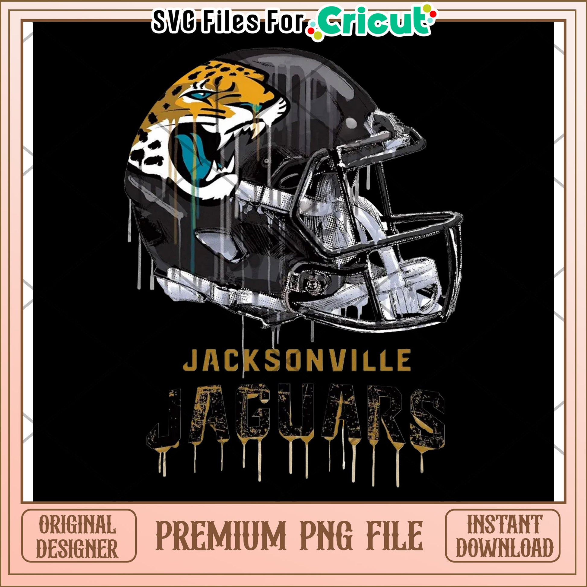 Jacksonville Jaguars helmet design, premium PNG file download