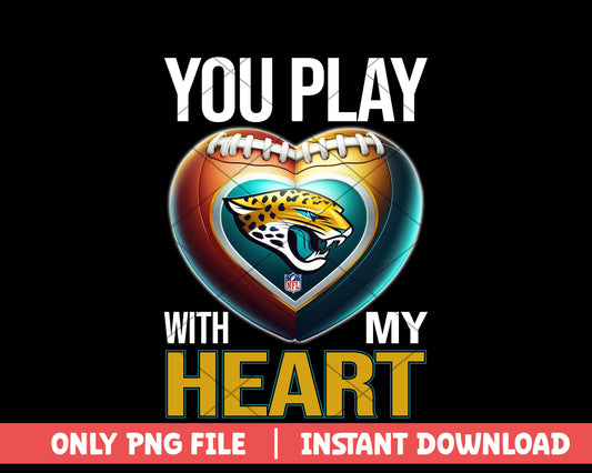 Jacksonville Jaguars play with my heart png, Jacksonville Jaguars png