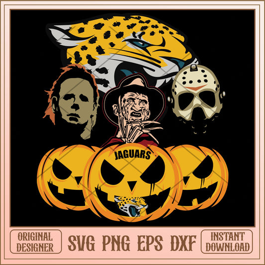 Jacksonville Jaguars bundle horror svg, Horror characters svg, digital download