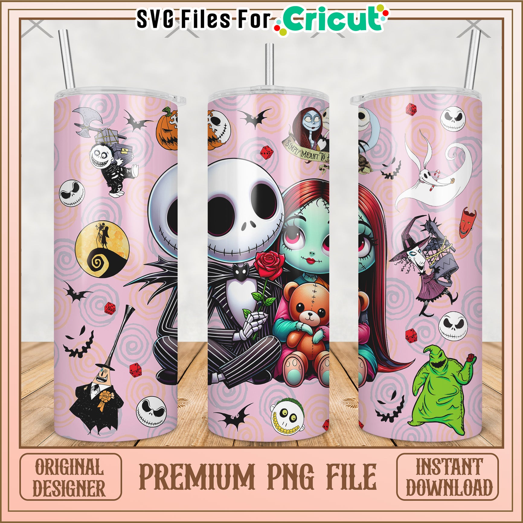 Jack the skeleton tumbler png, horror movie png, halloween tumbler png