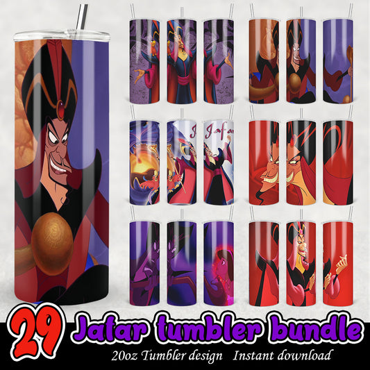 Jafar Tumbler Bundle, Aladdin Disney villain 20oz tumbler