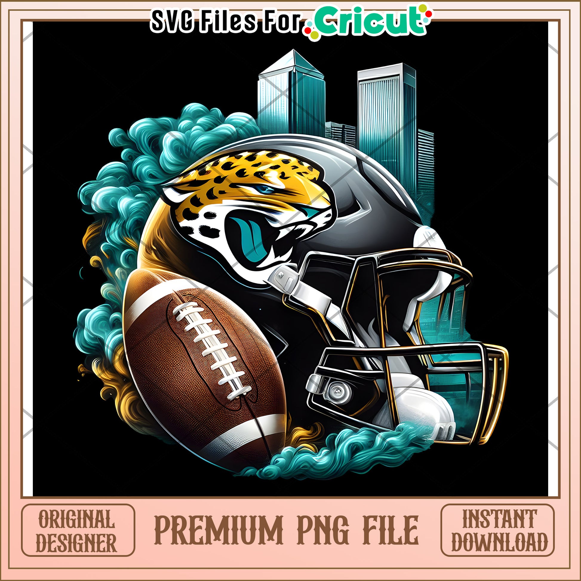 Jaguar Football Helmet PNG Design, Perfect for Cricut Projects