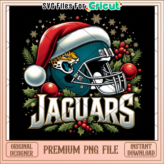 Jaguars Christmas Helmet PNG File, perfect for festive designs