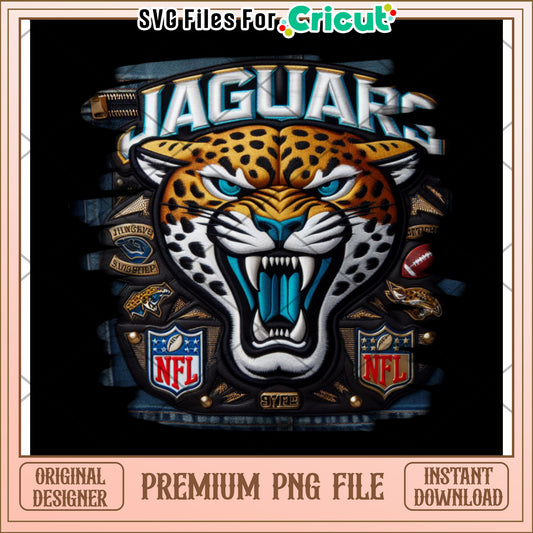 Jaguars PNG Design for Cricut, Premium Instant Download File