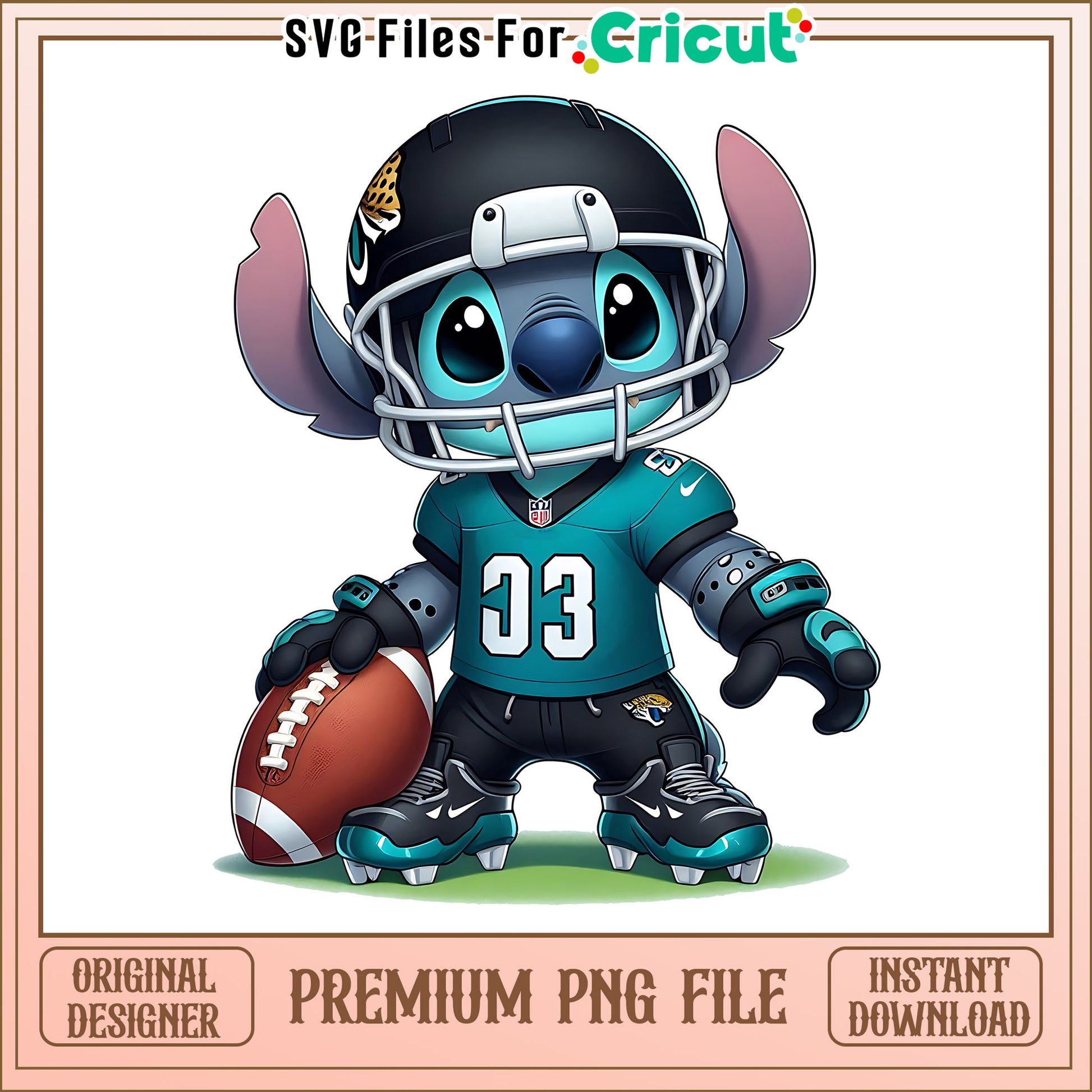 Jaguars Stitch and rugby ball png, Jacksonville Jaguars png, NFL png