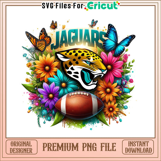 Jaguars logo vintage flower png, Jacksonville Jaguars png, NFL png