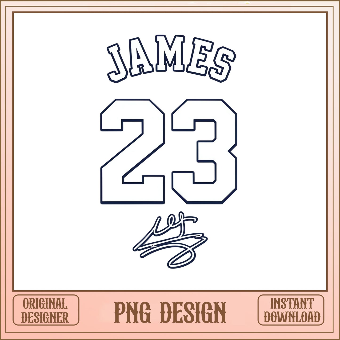 James 23 Jersey PNG, Basketball Player Signature, Sports PNG