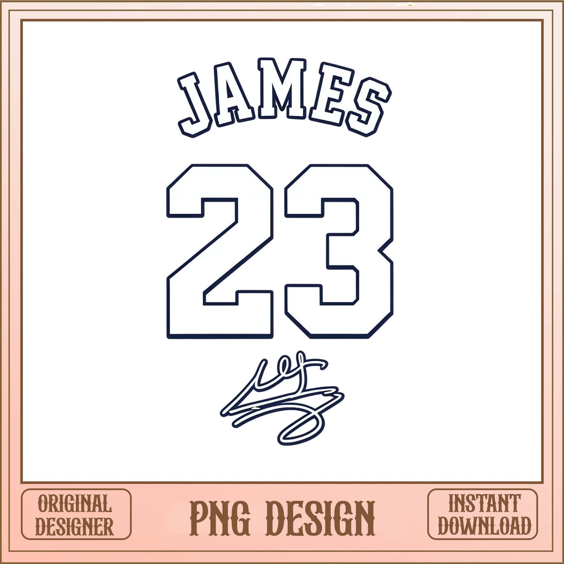 James 23 Jersey PNG, Basketball Player Signature, Sports PNG
