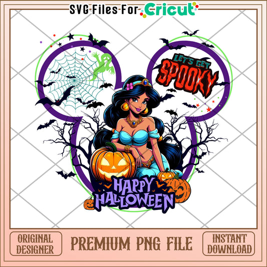 Jasmine lets get spooky png, trick or treat png, halloween wallpaper​ png
