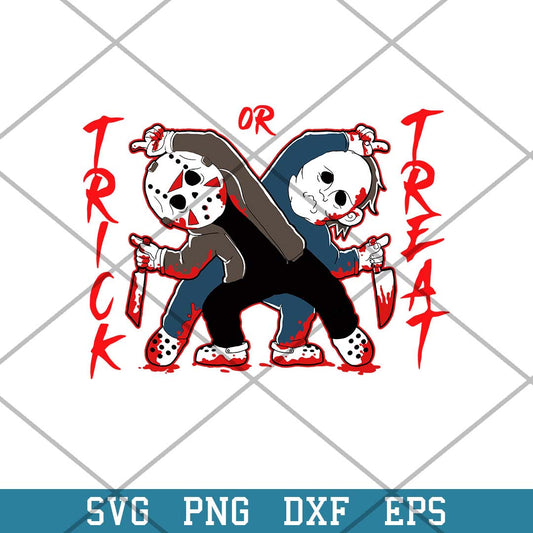 Jason Voorhees And Michael Myers Trick Or Treat, Halloween Svg-Svgfilesforcricut