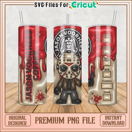 Jason Voorhees Coffee PNG Sublimation