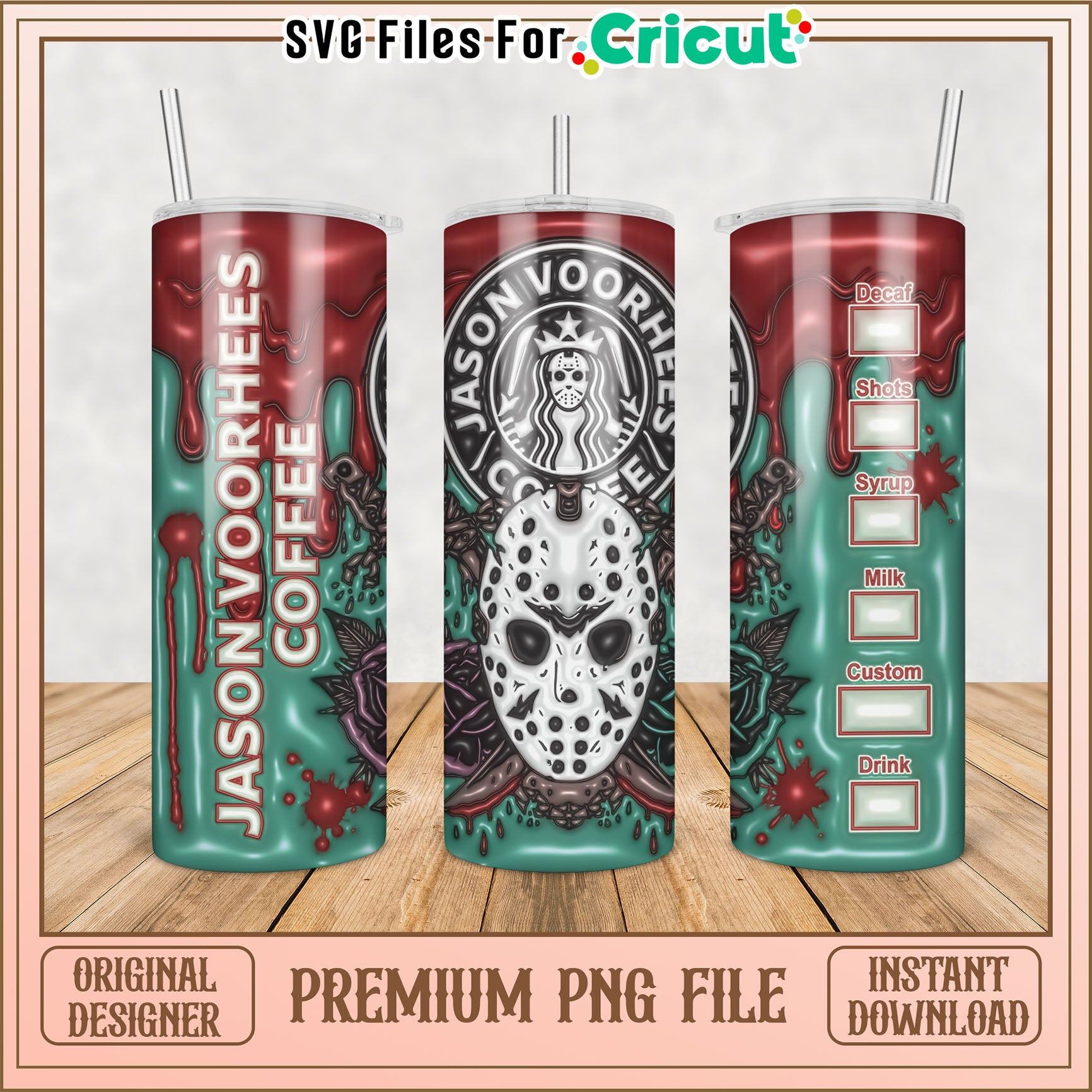 Jason Voorhees Coffee Tumbler PNG