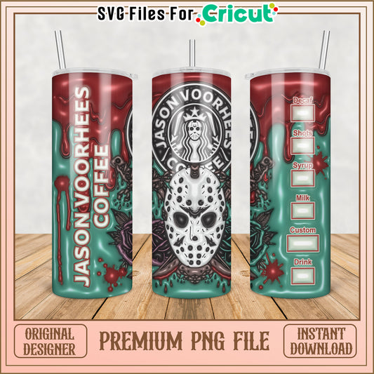 Jason Voorhees Coffee Tumbler PNG