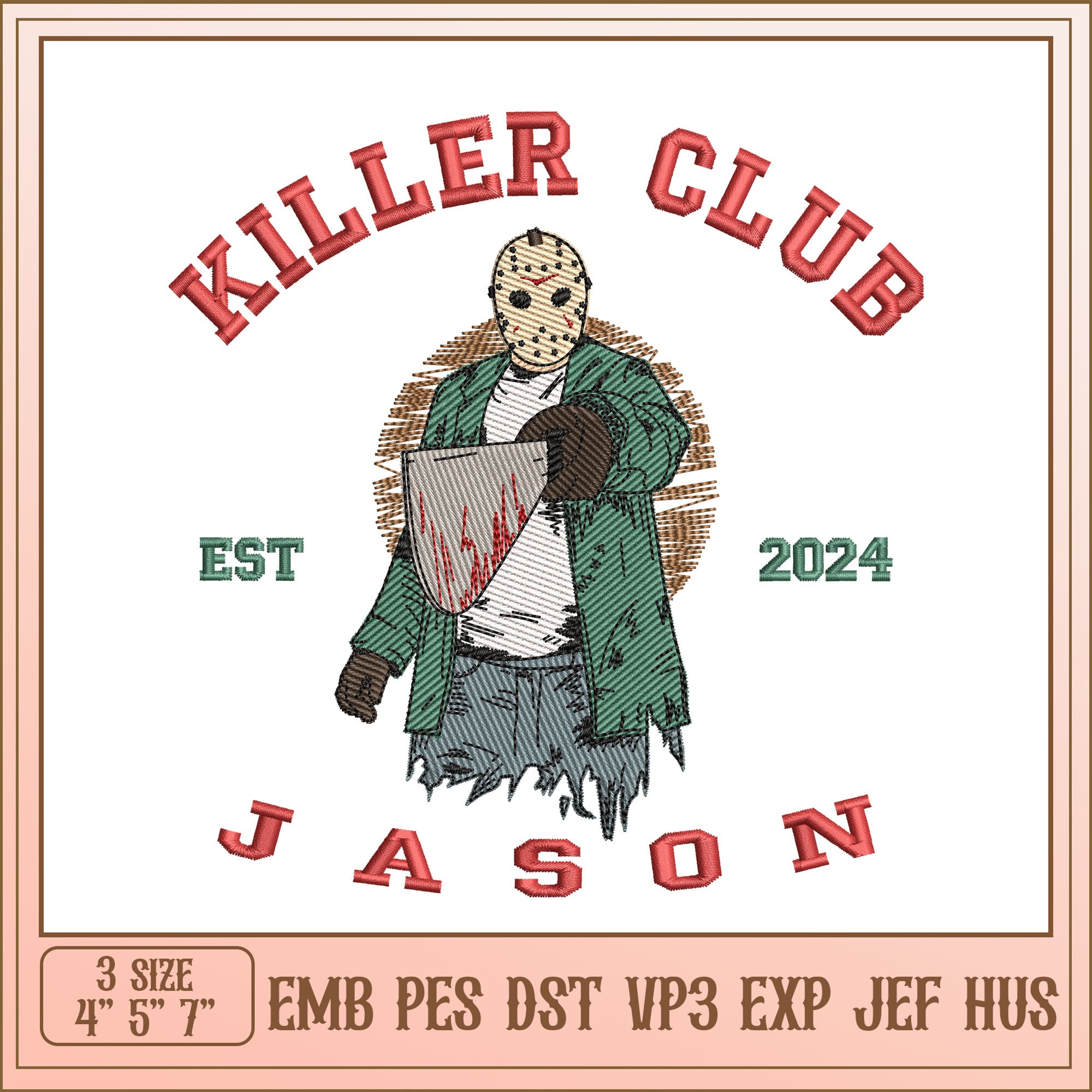Jason Custom Design Jason Voorhees Embroidery Design – svg files for cricut