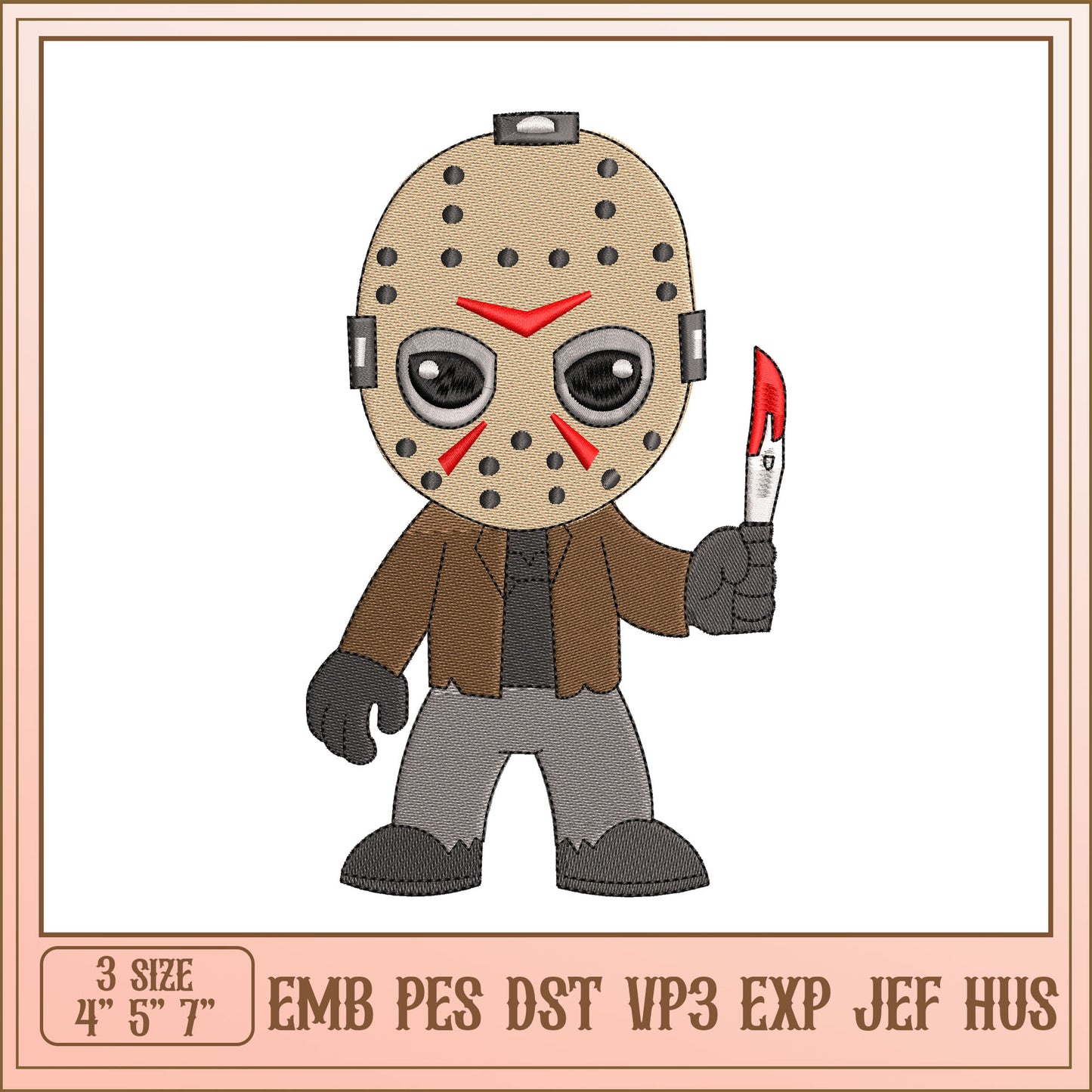 Jason Voorhees Embroidery Design