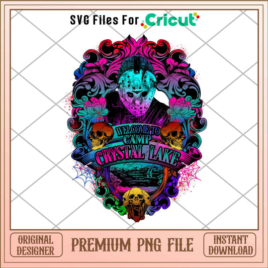 Jason Voorhees Welcome to Camp Crystal Lake png, Horror characters png, Digital Download