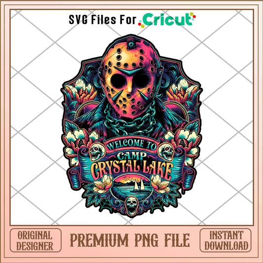 Jason Voorhees Welcome to Camp Crystal Lake png, Horror characters png, Digital Download (2)