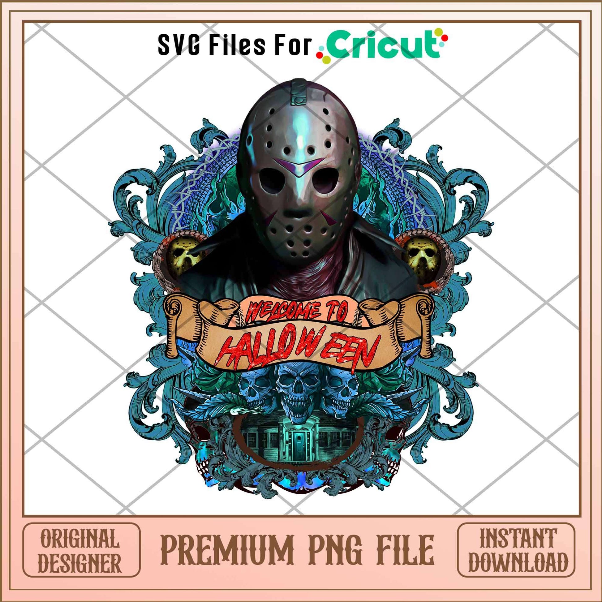 Jason Welcome To Halloween png, Horror characters png, Digital Download