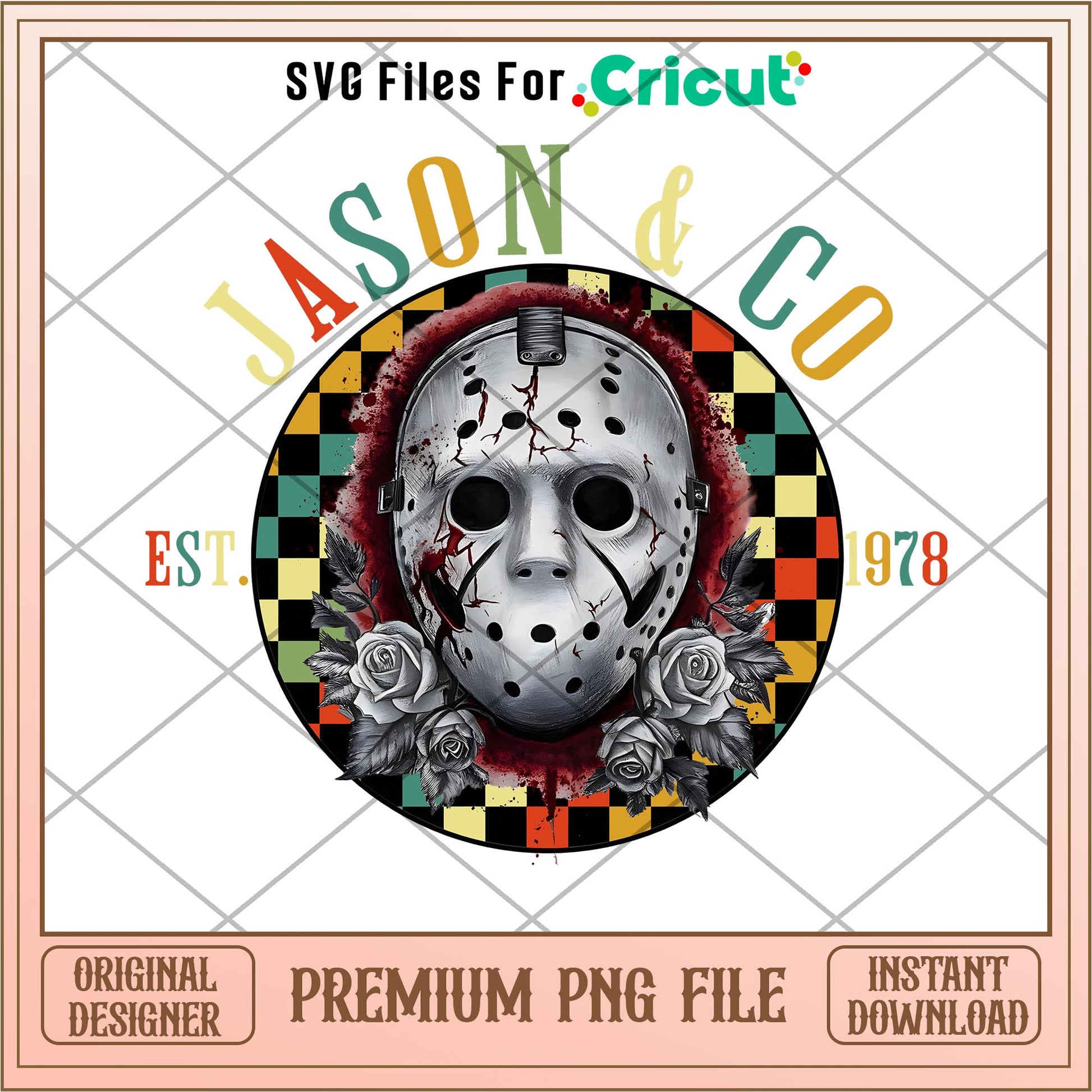 Jason & co est 1978 png, Horror characters png, digital download