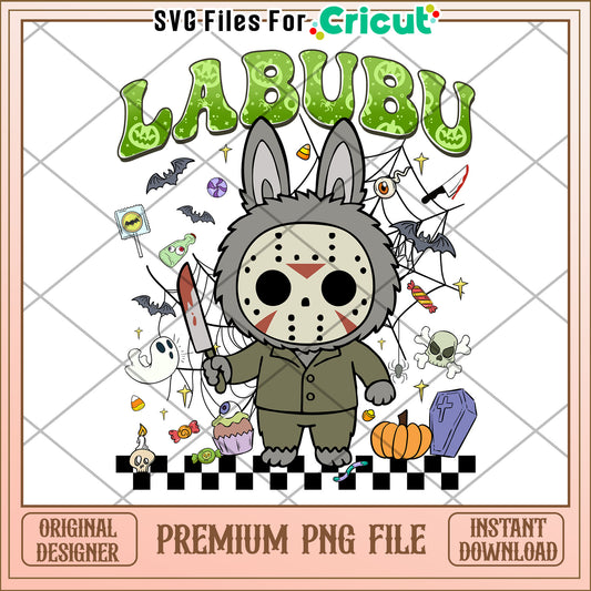 Jason labubu png, scary characters png, halloween pumkin png