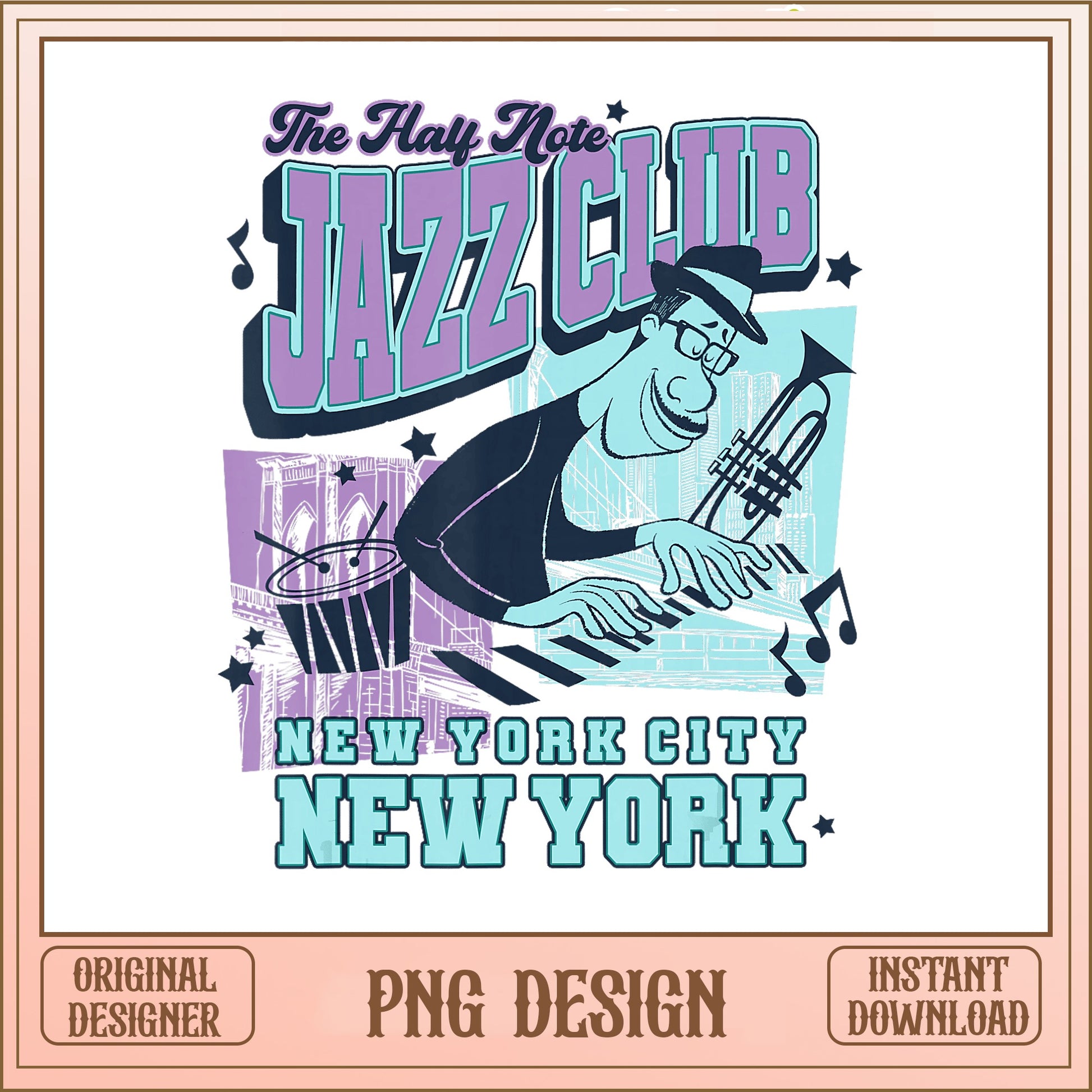 Jazz Club New York City PNG, Music Lover PNG, Retro Jazz PNG