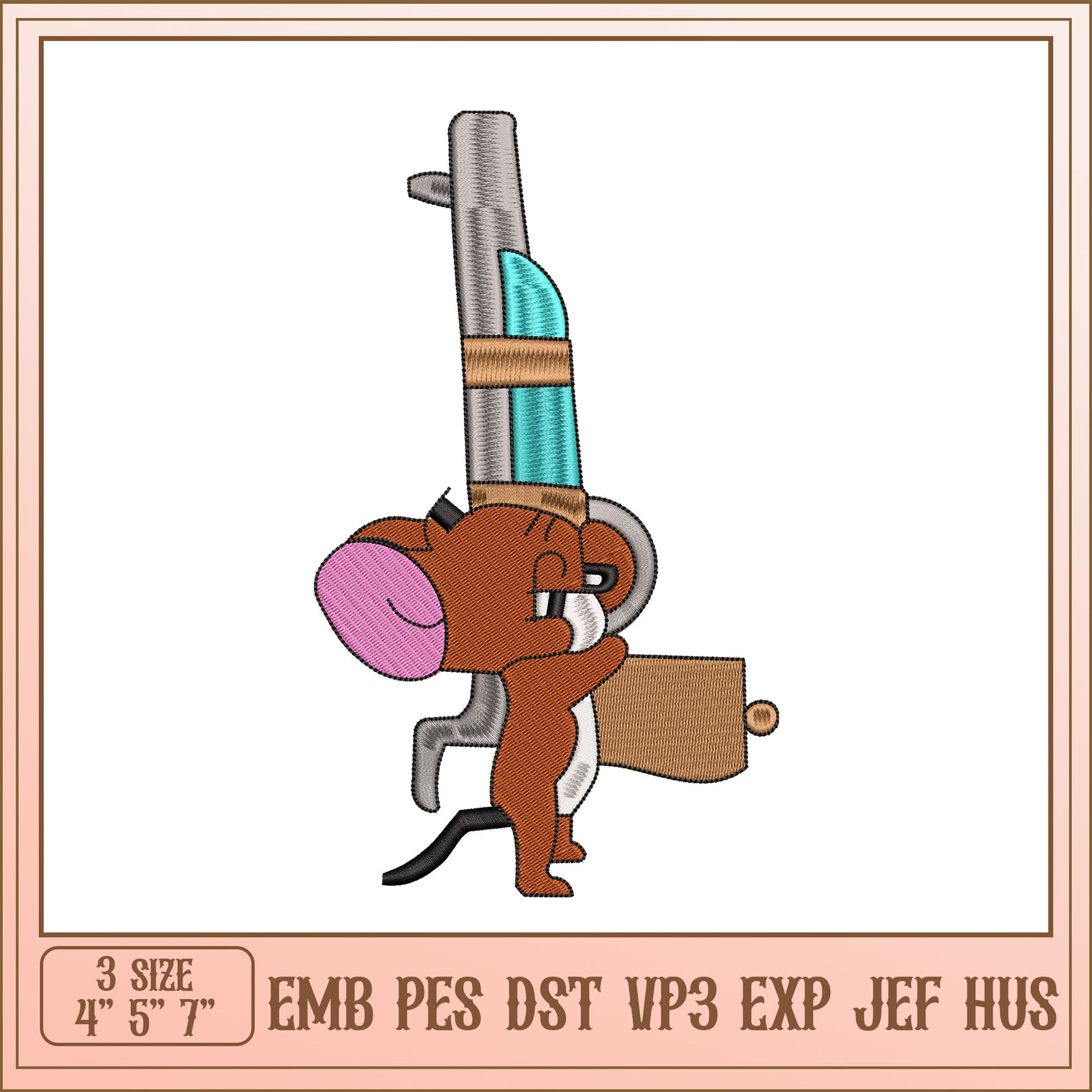 Jerry Gun Embroidery Design