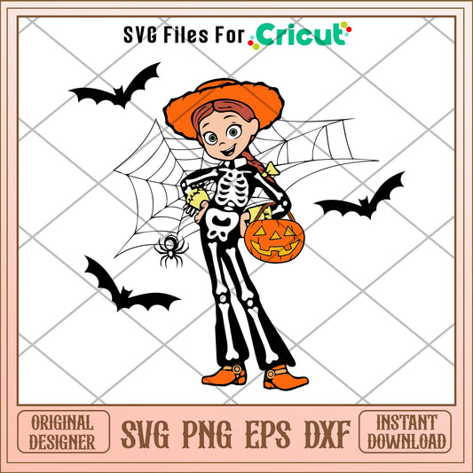 Jessie Skeleton Halloween svg, Toy story  characters svg, Digital Download