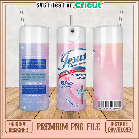 Jesus Take the Wheel Tumbler PNG File for Cricut Crafting Ideas