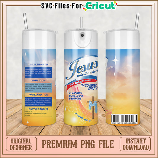 Jesus Take the Wheel Tumbler PNG File for Cricut Design Projects