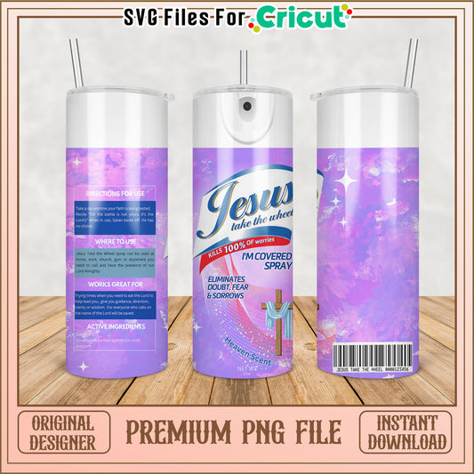 Jesus Take the Wheel Tumbler PNG File for Cricut Projects