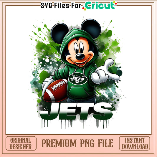 Jets Mickey rugby ball png, New York Jets png, NFL png
