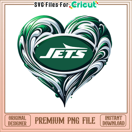 Jets logo vintage heart png, New York Jets png, NFL png
