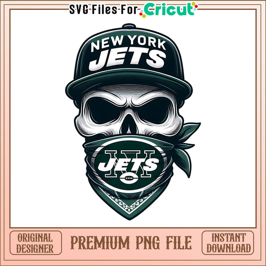 Jets team skull bandana png, New York Jets png, NFL png