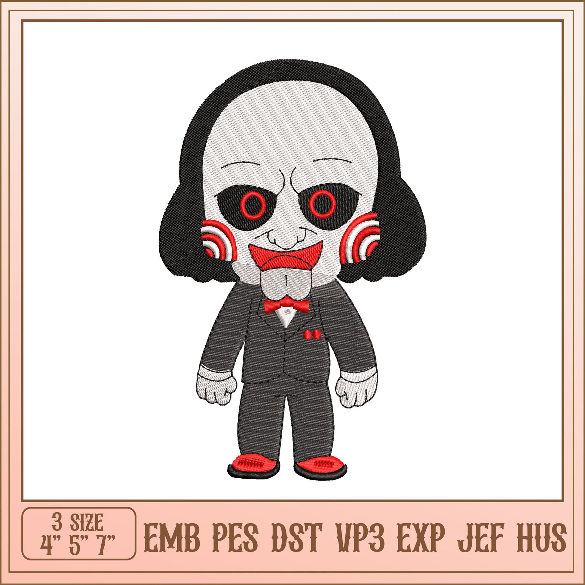 Jigsaw Puppet Embroidery Design